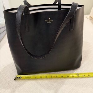 Kate Spade Classic Black Tote - Reversible with attached cosmetic bag.